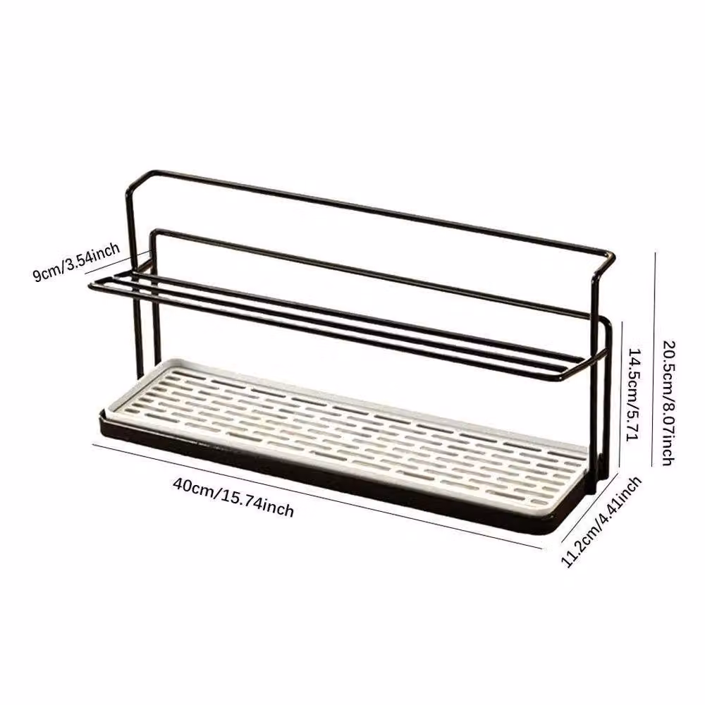 Kelvenix Black 2 Tier Bottle Drying Rack and Cup Holder with Drip Tray – 2