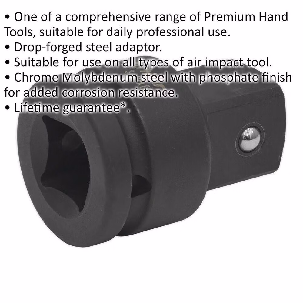 Loops Impact Socket Adaptor 3/4 inch Square Drive Female to 1 inch Square Drive Male Black – 2