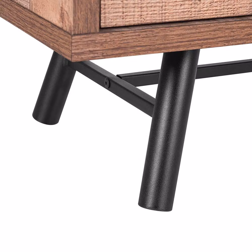 Wyld and Coco Scandinavian TV Stand in Brown with 2 Shelves and 4 Drawers, W/D/H: 127.0 x 40.0 x 51.0 cm – 6