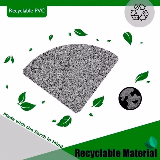 NESTLUNE Non-Slip Anti-Mould Corner Shower Mat in Grey, W/D: 53 x 53 cm