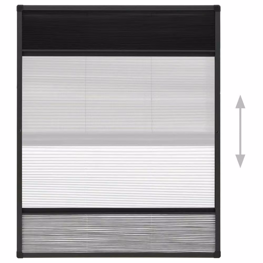 Berkfield Home Pleated Aluminium Insect Screen for Windows with Shade, Black, W: 60 cm, H: 80 cm – 3