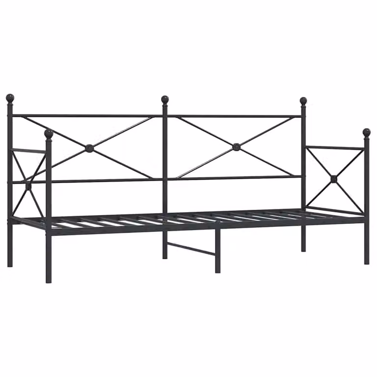 Berkfield Home Metal Day Bed in Black, W/D/H: 200 x 90 x 90 cm