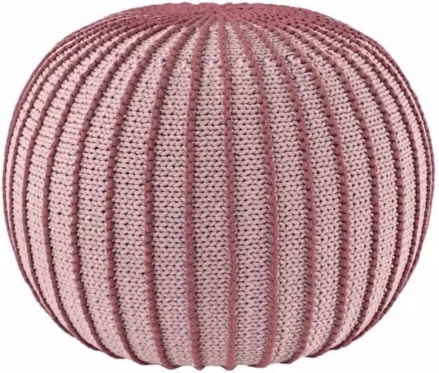 Zuri House Ziggy Knitted Pouffe in Powder Pink – 1