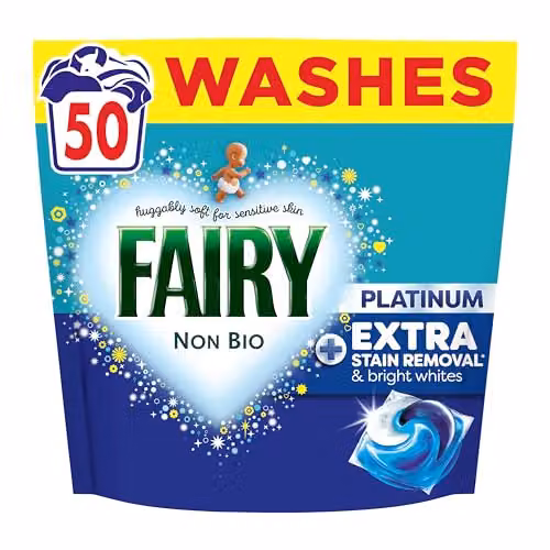 Fairy Non Bio Platinum Laundry Pods, White, 50 Washes – 2