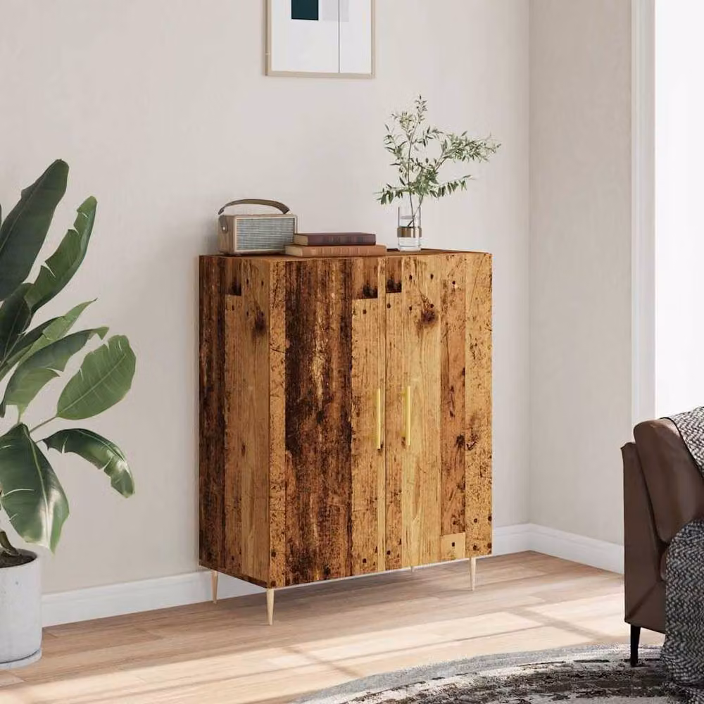 Berkfield Home Rustic Old Wood Sideboard in Brown, W/D/H: 69.5 x 34 x 90 cm – 2