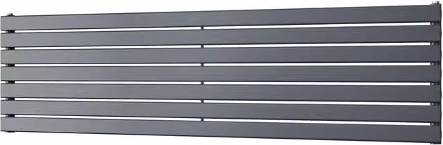 UK Radiators Typhoon Axis Anthracite Horizontal Designer Radiator W: 180 cm, H: 47.6 cm