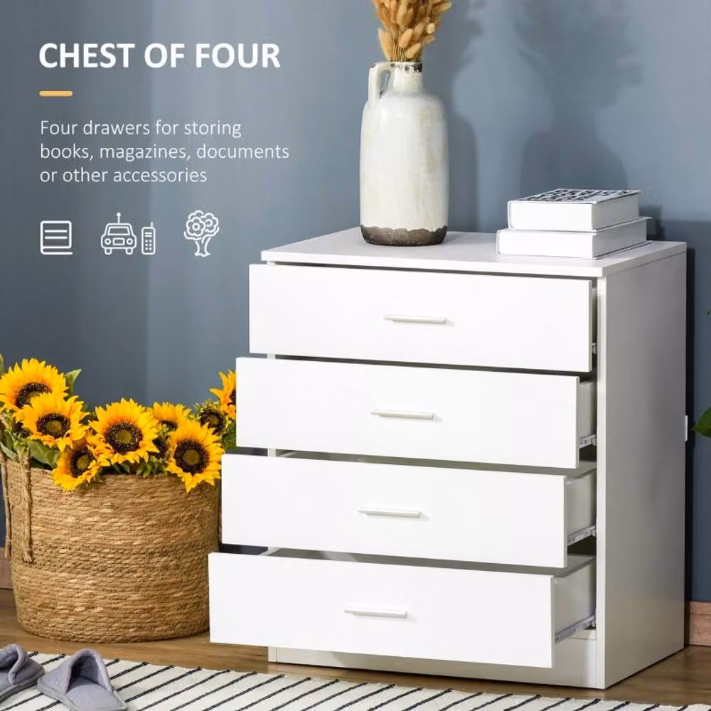 STILVORA Modern White Chest of Drawers with MDF and Metal Structure – 3