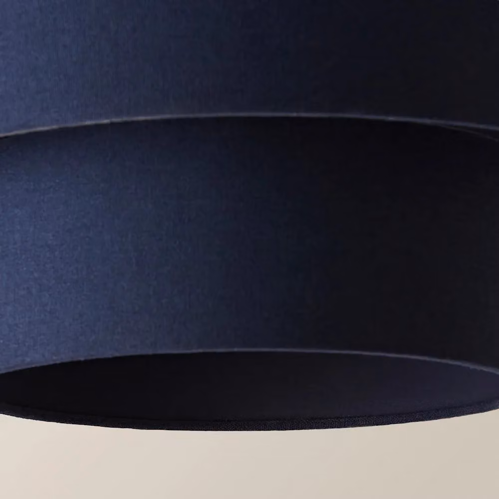ValueLights Jodie Two Tier Blue Fabric Drum Ceiling Pendant Light Shade – 3