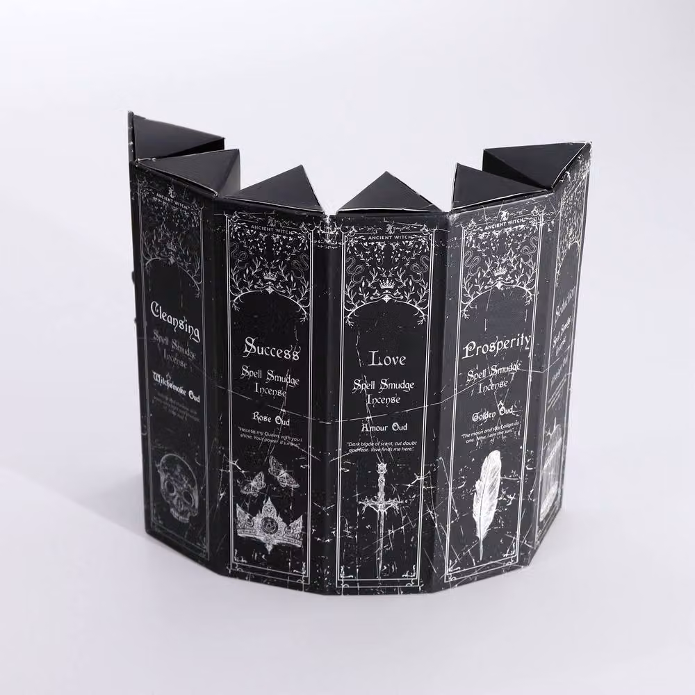 Serenityy Pyramid Display Incense Set with 5 Woody Scented Sticks in Black – 4