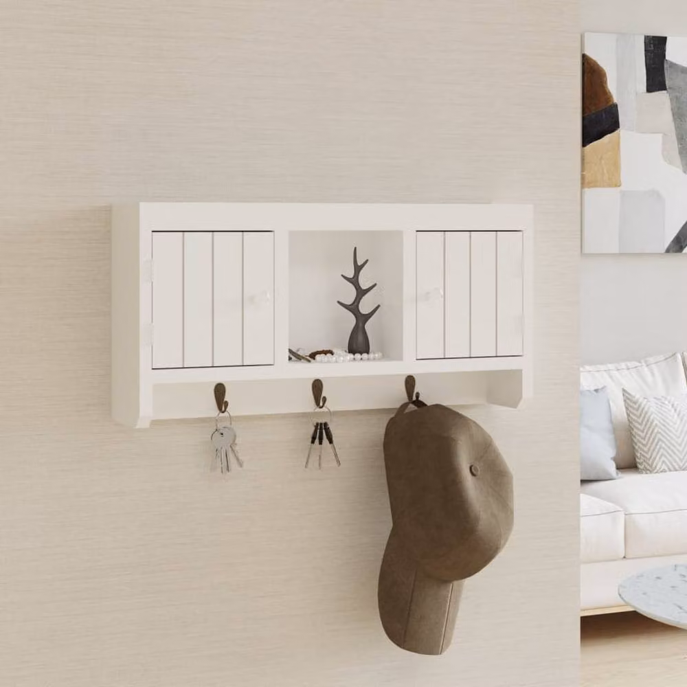 Berkfield Home Key Cabinet in White, W/D/H: 40 x 8.5 x 20 cm – 2