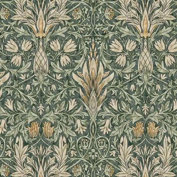 William Morris Snakeshead Digitally Printed Fabric in Green