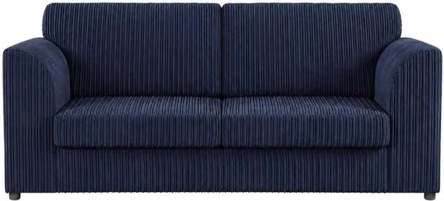 SOFASELECTION UK Jumbo Cord High Back 3 Seater Sofa in Blue