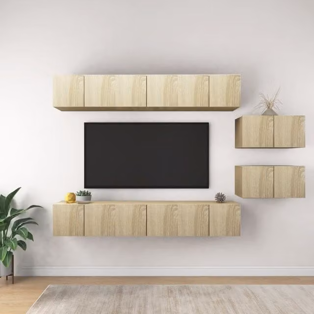 Berkfield Home Modern TV Cabinet in Sonoma Oak and Brown Engineered Wood – 1