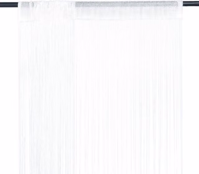 Berkfield Home White String Curtains, 2 Pack, W: 140 cm, H: 250 cm
