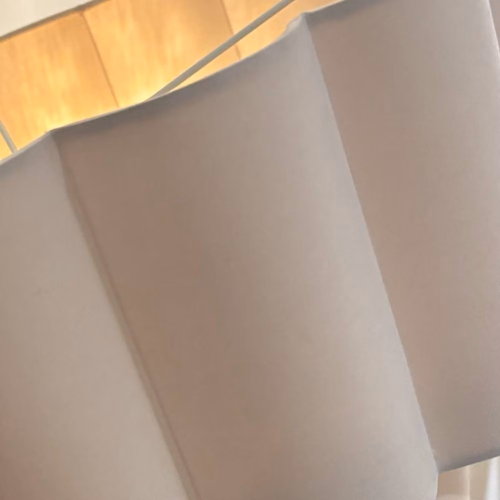CGC Lighting Kyra Brushed Gold Angled Floor Lamp with Large Scalloped White Fabric Lampshade – 2