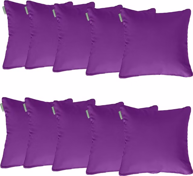 Gardenista Purple Plain Square Outdoor Scatter Cushions, Set of 10