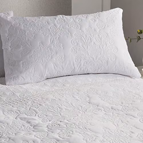 Serene Avery Stripe White Pinsonic Microfibre Duvet Cover and Pillowcase Set, W/D/H: 140 x 200 cm – 2