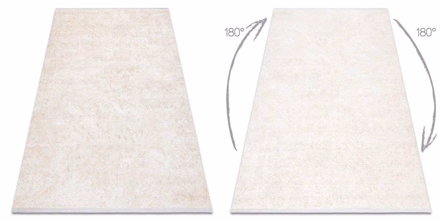 RugsX Duke Yellow Rectangular Rug with High-Low Effect and Fringes, W: 140 cm, L: 190 cm