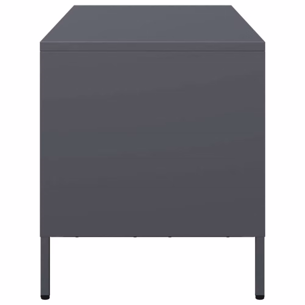 Berkfield Home TV Cabinet in Anthracite Matt Metal, W: 101.5 cm, D: 39 cm, H: 43.5 cm – 4