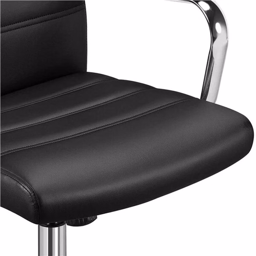 KORVIXA Mid Back PU Leather Office Task Chair in Black – 4