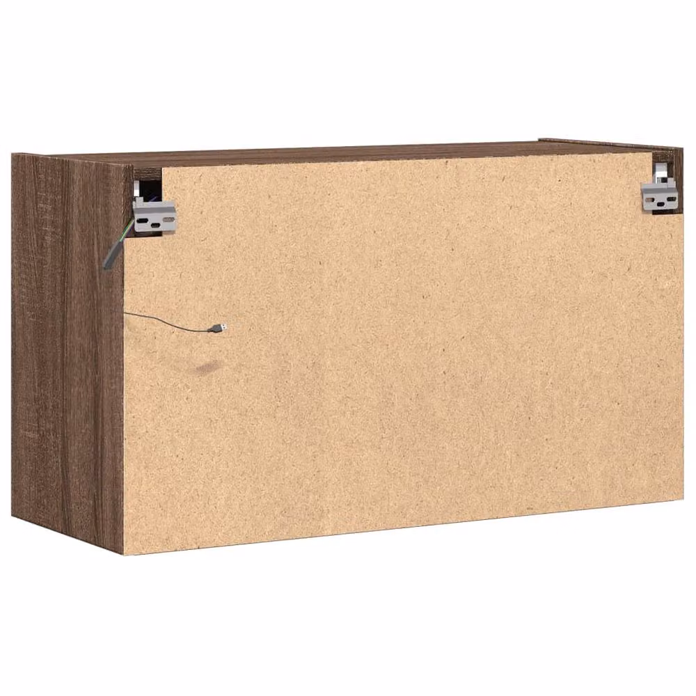 Berkfield Home Modern TV Wall Cabinet with LED Lights in Brown Oak, W: 80 cm, D: 31 cm, H: 45 cm – 5