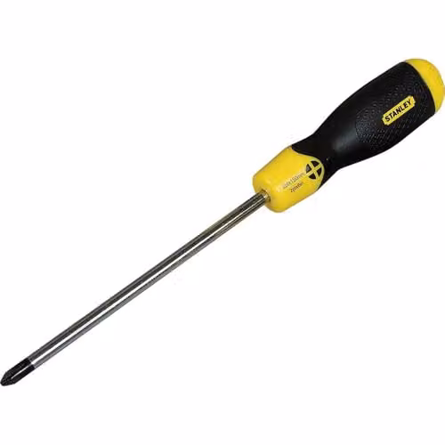 Stanley Cushion Grip Pozidriv Screwdriver PZ1 x 75mm in Yellow and Multicolour