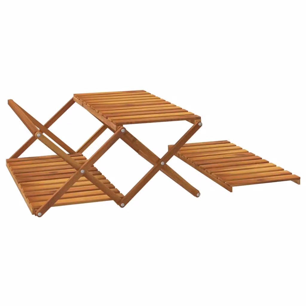 Berkfield Home 3-Tier Folding Acacia Wood Shoe Rack in Brown, W/D/H: 70 x 31 x 63 cm – 3