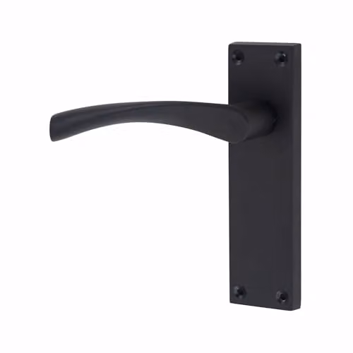 Golden Grace Victorian Scroll Door Handles with Latch, Matt Black, 6 Pairs – 4