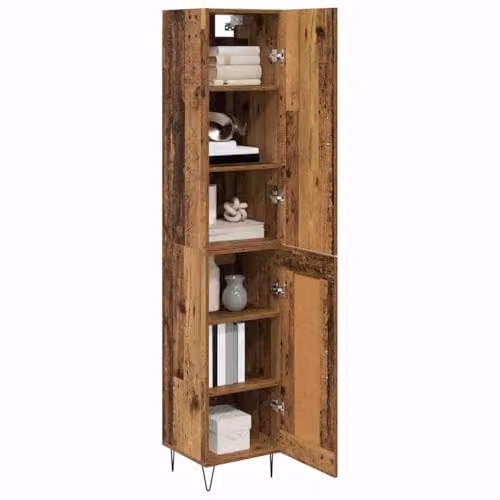 vidaXL Modern Highboard in Old Wood Brown, W/D/H: 34.5 x 34.0 x 90.0 cm – 1