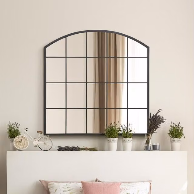 MirrorOutlet Arcus Modern Wall Mirror in Black and Gold