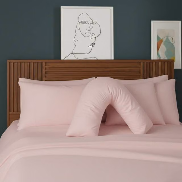 Snug City V Shape Maternity Pillowcase in Pink Polycotton