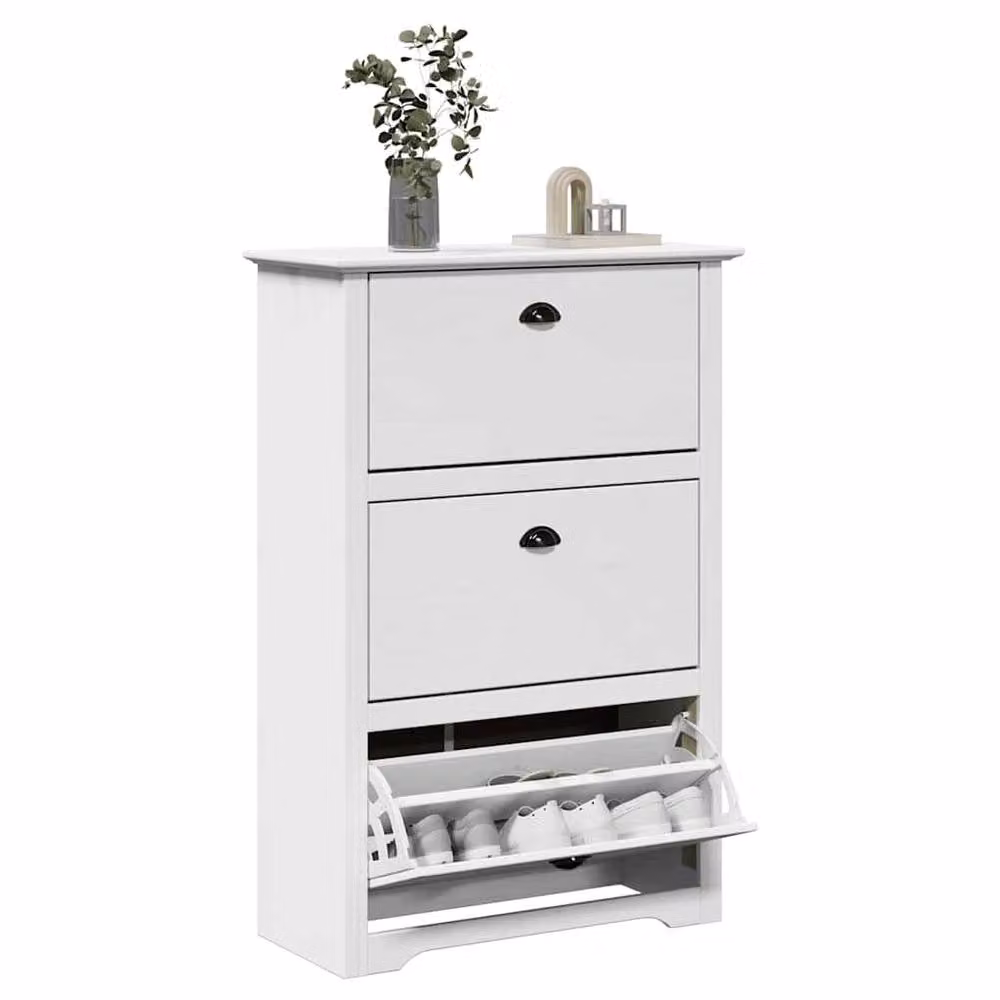 Berkfield Home BODO Shoe Rack in White, W/D/H: 80 x 35 x 118 cm – 2