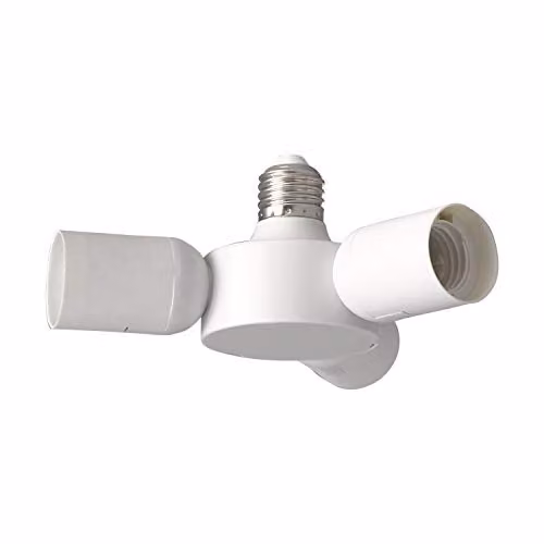 Loops White Plastic E27 Screw-in Socket Adapter Set of 3