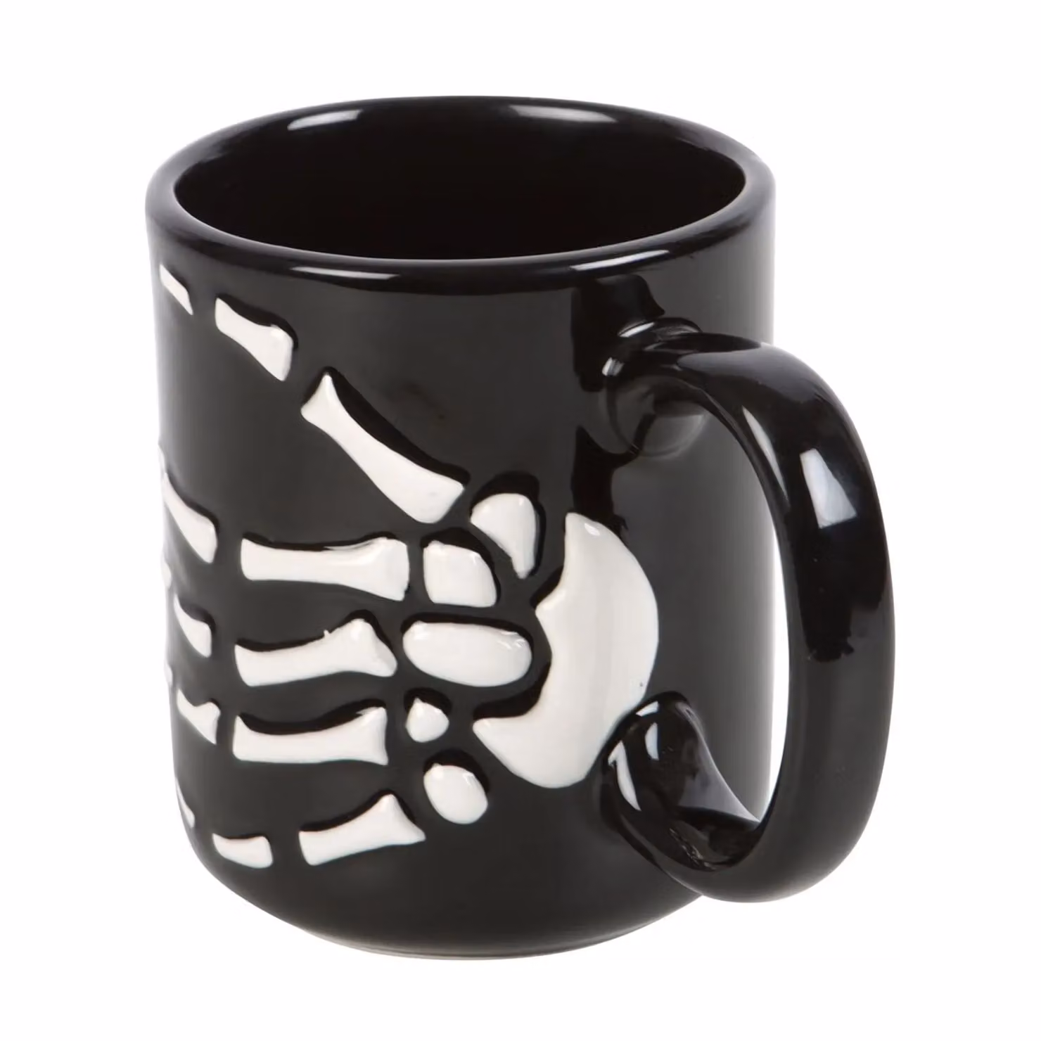Something Different Bats & Bones Skeleton Hand Ceramic Mug in Black – 2