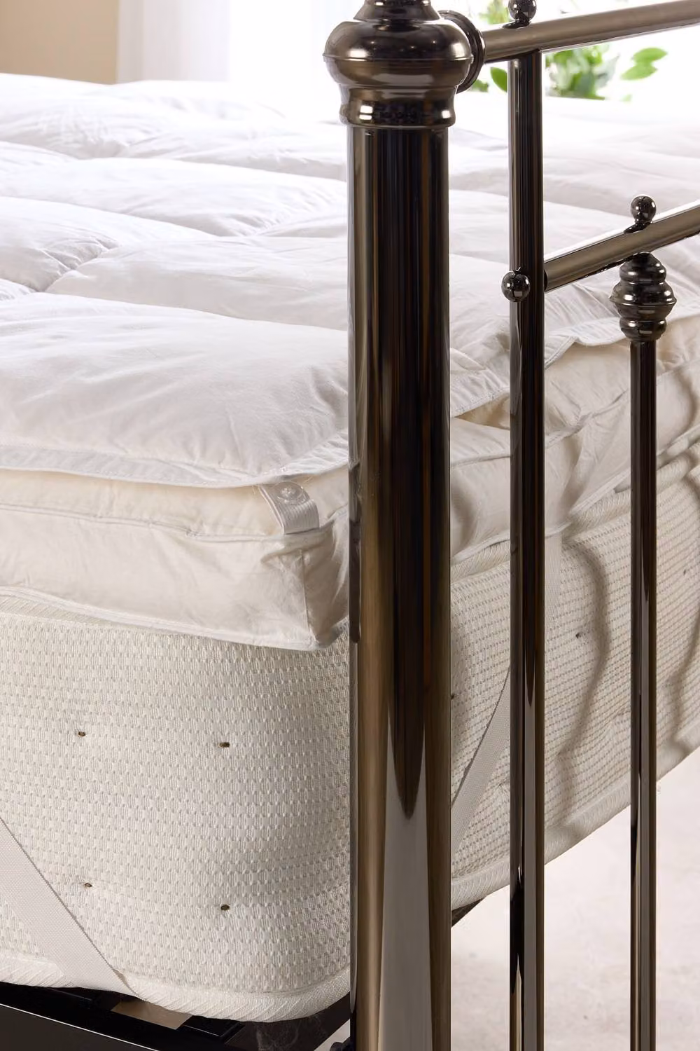 Martex White Goose Feather and Down Mattress Topper, Allergy Friendly and Mite Proof, W/D/H: 90 x 200 cm – 2