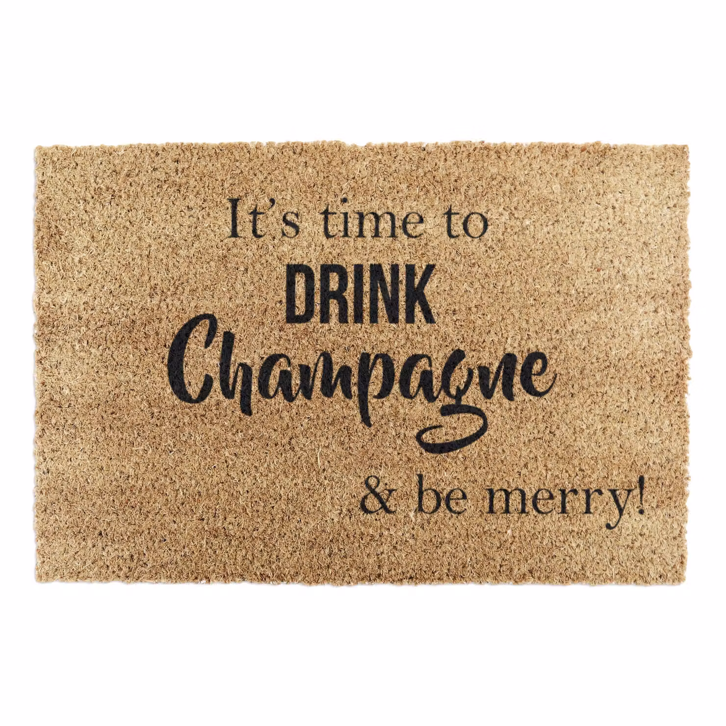 Artsy Mats It's Time to Drink Champagne & Be Merry Doormat in Black and Brown, W: 60 cm, D: 40 cm – 4