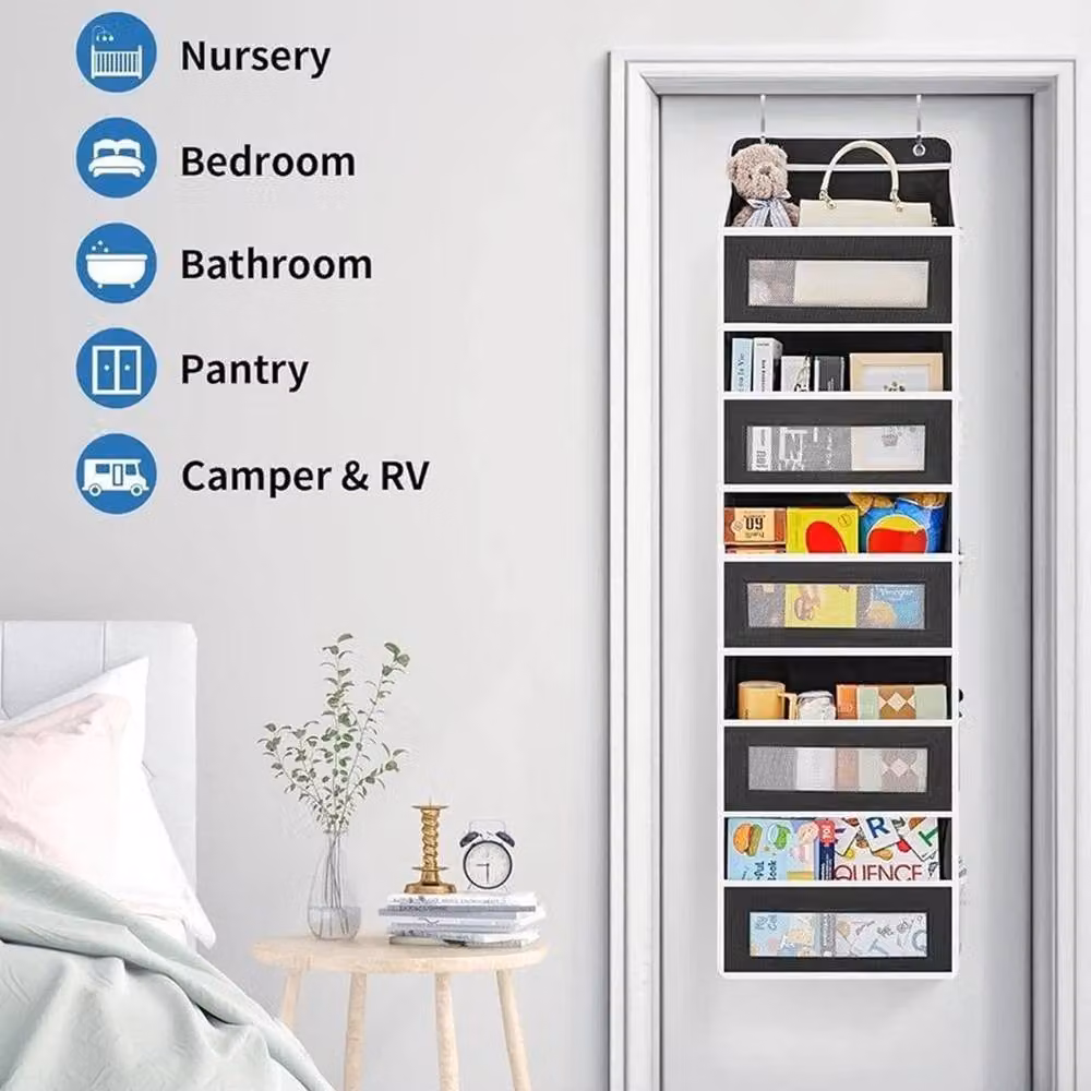 FLAVORA Black 5 Pocket Over Door Storage Organiser, Width: 50 cm – 3