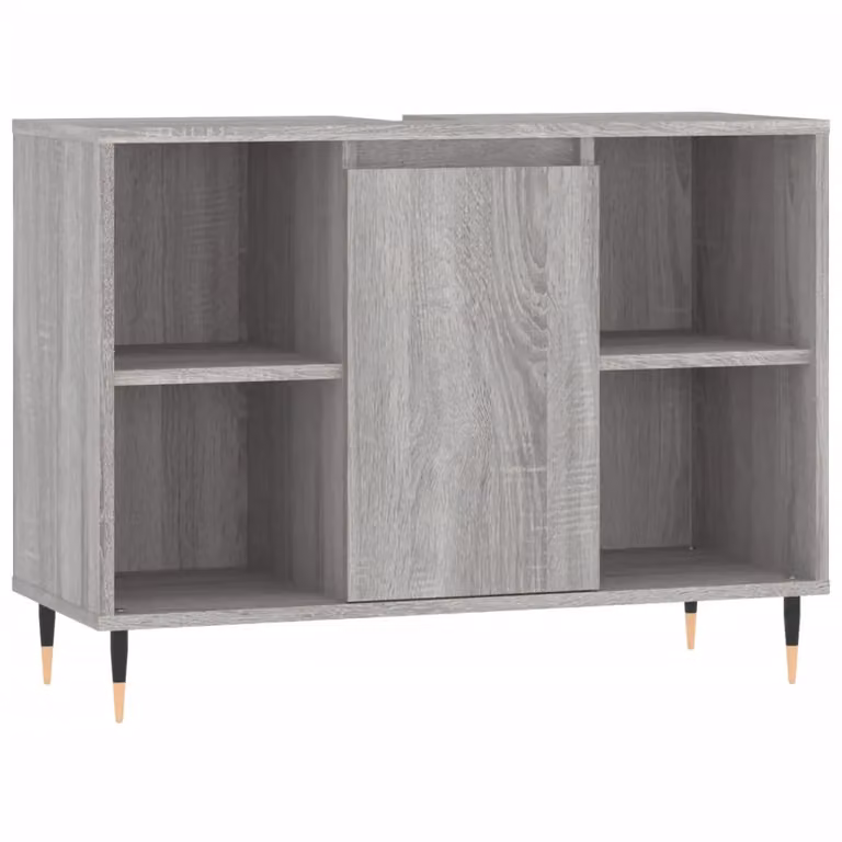 Berkfield Home Grey Sonoma Bathroom Cabinet with Hinged Doors and Internal Shelves, W/D/H: 80 x 33 x 60 cm