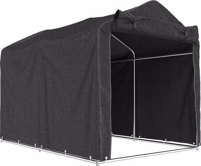 Outsunny Waterproof Anti-UV Bike Tent with Storage and Roll-up Zipper Door, Black, W: 2.2 m, D: 1.6 m – 1