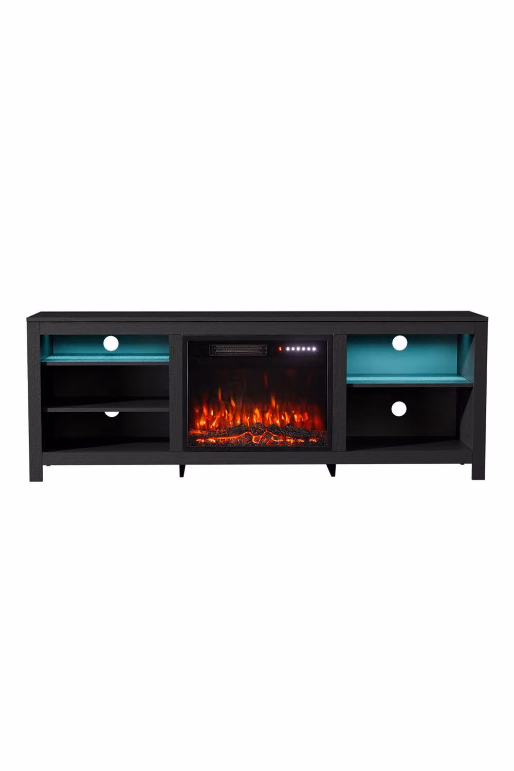 Living and Home Modern 2-in-1 Electric Fireplace TV Stand with Remote and 12 Flame Colours, Black – 4
