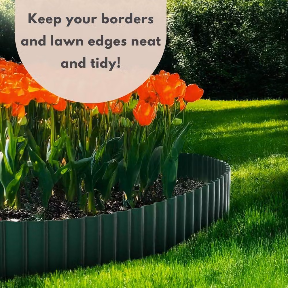 Marco Paul Green PVC Garden Border Edging, 6m – 6