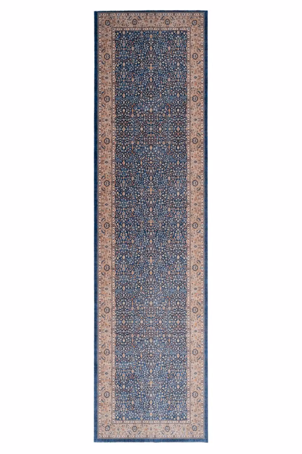 Kukoon Blue and Beige Traditional Persian Oriental Area Rug, W: 80 cm, L: 300 cm – 8