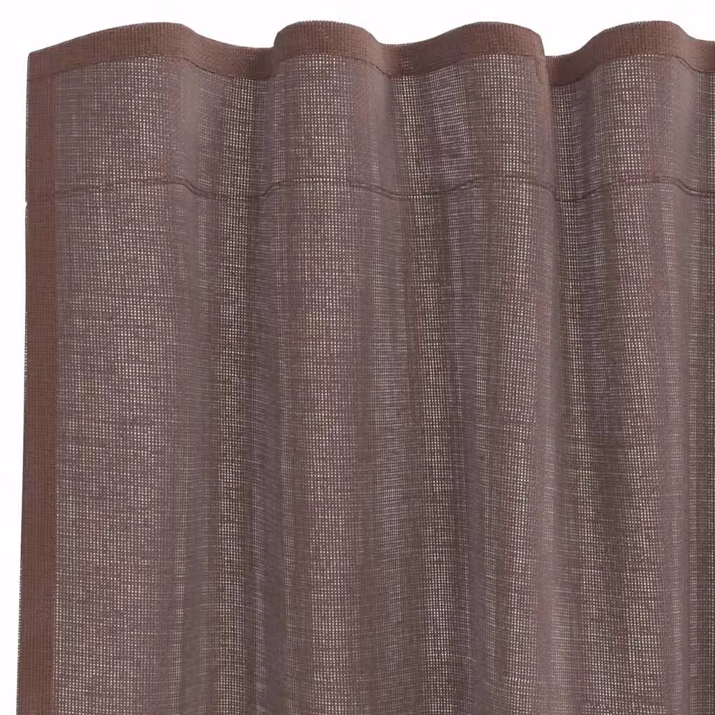 Berkfield Home Brown Voile Tab Top Curtains, 2 Pack – 4
