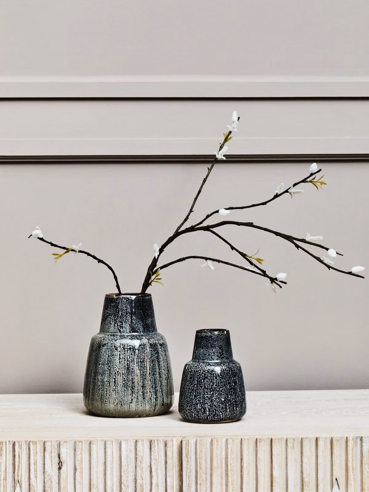 Orsina Large Blue Ceramic Vase with Modern Abstract Design – 2