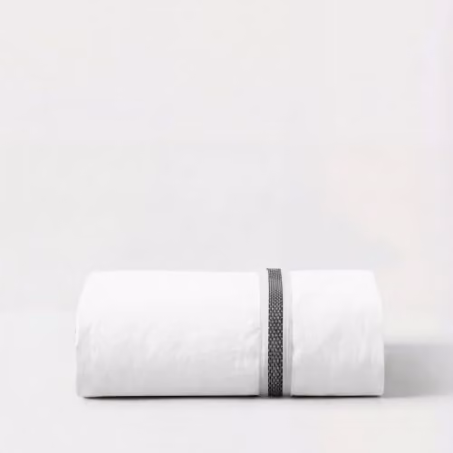 Bedable White Cotton Percale Deep Fitted Sheet, 300 Thread Count, W/D/H: 200 x 200 x 36 cm
