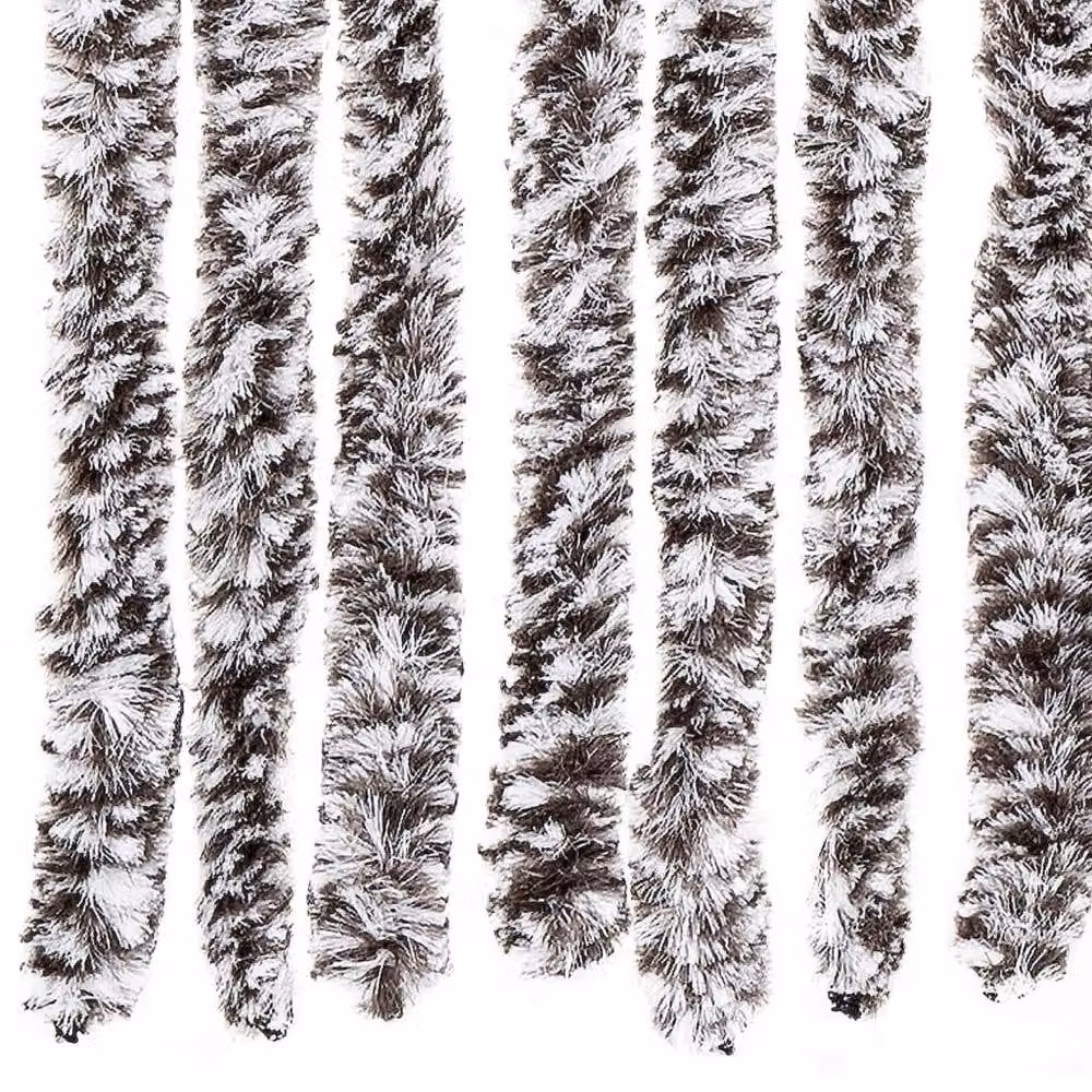 Berkfield Home Chenille Soft Fly Curtain in Brown and Beige, W: 100 cm, H: 200 cm – 5