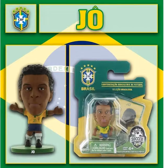 SoccerStarz Brazil Jo Home Kit Mini Figure, Yellow, 5 cm