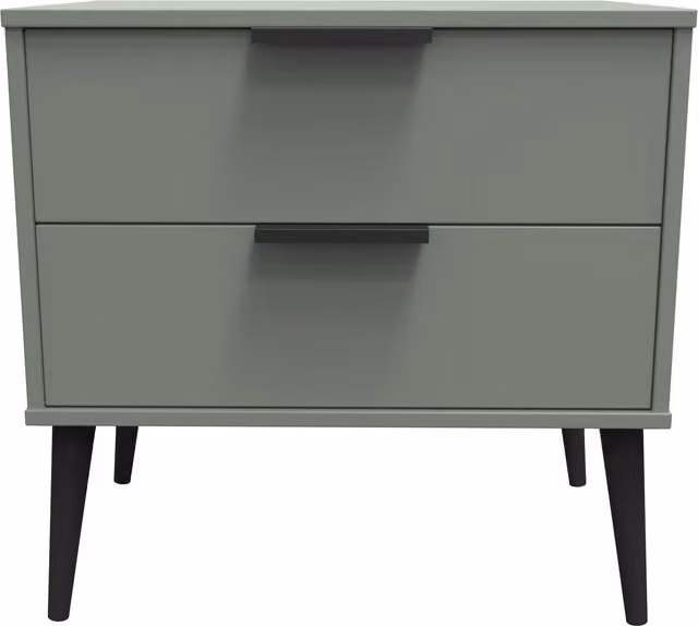 Ready Assembled 2 U Fuji 2 Drawer Side Table in Pale Green – 1
