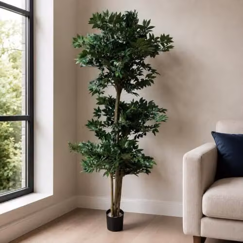LeafUK 180 cm Fire Retardant Lychee Ball Artificial Tree in Green – 4