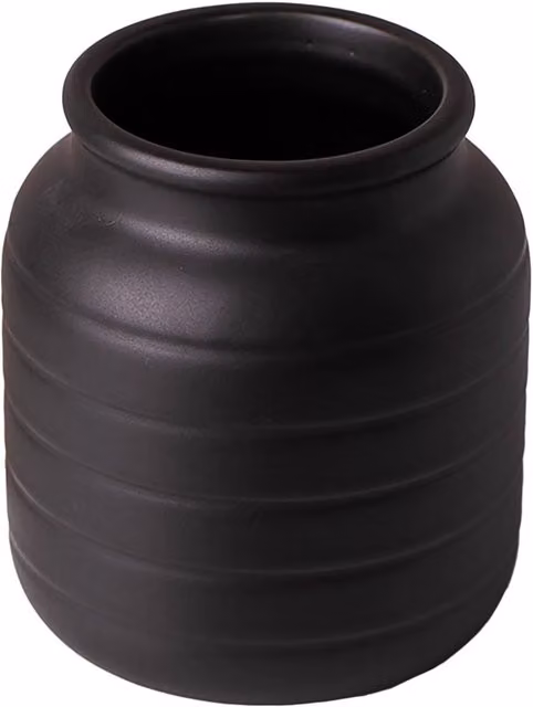 Leaf Design UK Black Geometric Ceramic Tabletop Vase Planter W/D/H: 13 x 13 x 14 cm – 6